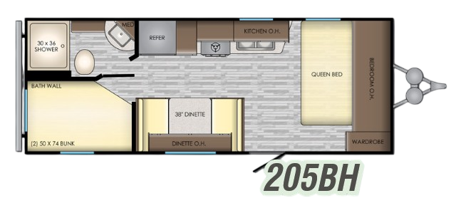 View 2019 CrossRoads Zinger Lite ZR-205BH complete specs and manufacturer brochures