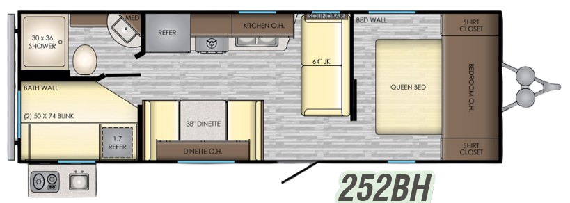 View 2019 CrossRoads Zinger Lite ZR-252BH complete specs and manufacturer brochures