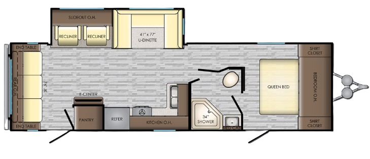 View 2019 CrossRoads Zinger ZR-285RL complete specs and manufacturer brochures