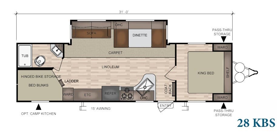 View 2019 East to West Della Terra 28 KBS complete specs and manufacturer brochures