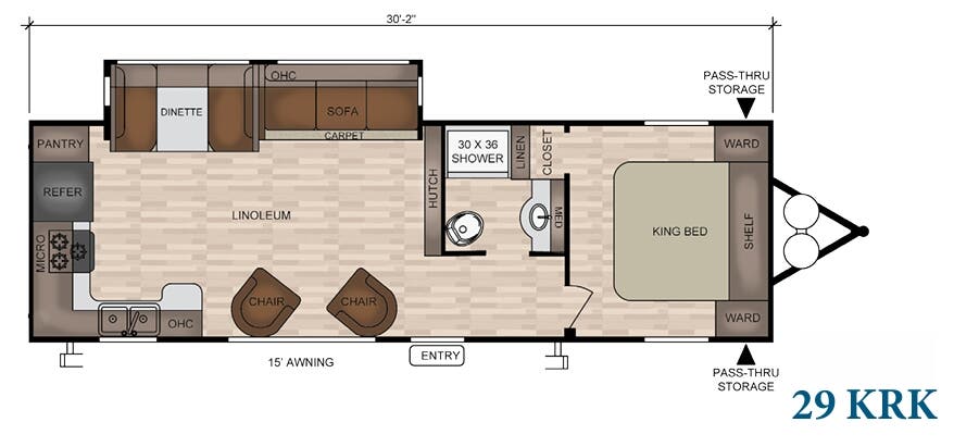 View 2019 East to West Della Terra 29 KRK complete specs and manufacturer brochures