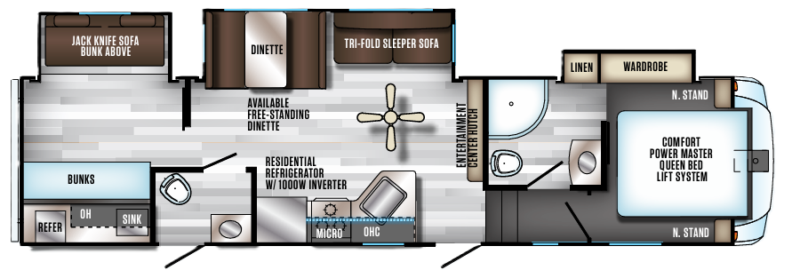 View 2019 Forest River Cherokee Arctic Wolf 315TBH8 complete specs and manufacturer brochures
