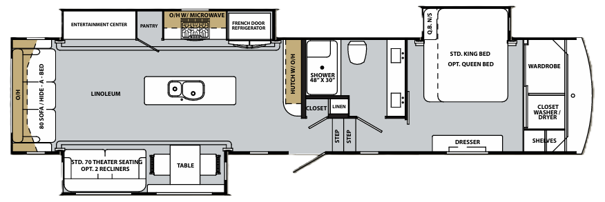 View 2019 Forest River Cardinal Luxury 3456RLX complete specs and manufacturer brochures