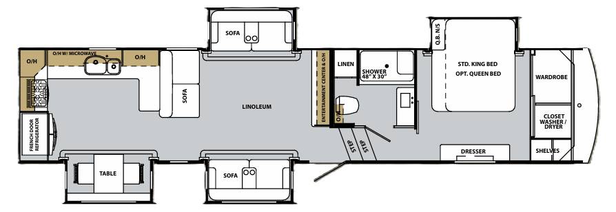 View 2019 Forest River Cardinal Luxury 3750BKX complete specs and manufacturer brochures