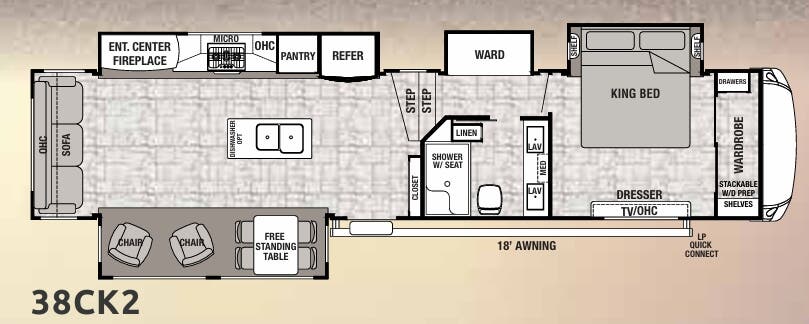 View 2019 Forest River Cedar Creek Hathaway Edition 38CK2 complete specs and manufacturer brochures