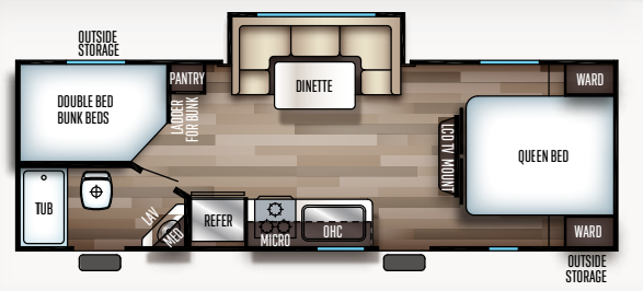 View 2019 Forest River Cherokee Grey Wolf 23DBH complete specs and manufacturer brochures