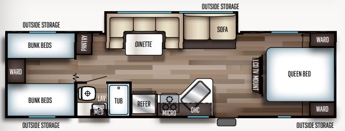 View 2019 Forest River Cherokee Grey Wolf 29BH complete specs and manufacturer brochures