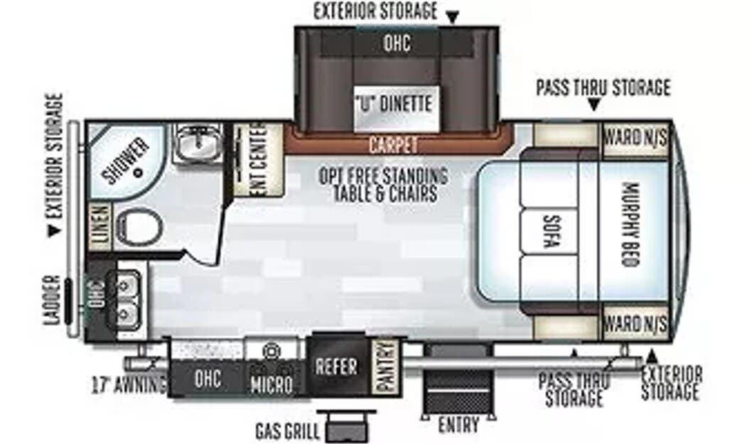 View 2019 Forest River Flagstaff Super Lite 23FBDS complete specs and manufacturer brochures