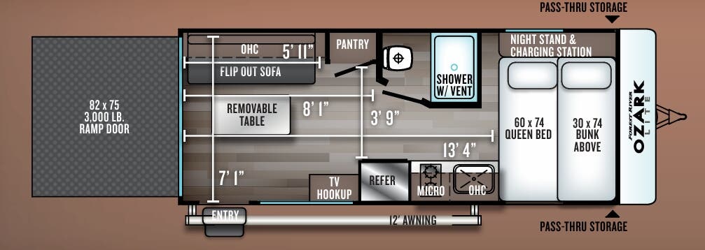 View 2019 Forest River Ozark 1700TH complete specs and manufacturer brochures