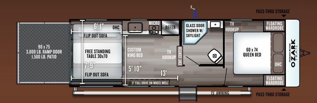 View 2019 Forest River Ozark 2500TH complete specs and manufacturer brochures