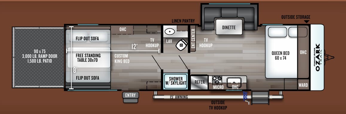 View 2019 Forest River Ozark 2700TH complete specs and manufacturer brochures