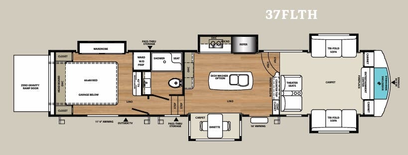View 2019 Forest River RiverStone 37FLTH complete specs and manufacturer brochures