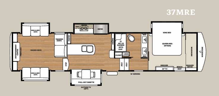 View 2019 Forest River RiverStone 37MRE complete specs and manufacturer brochures