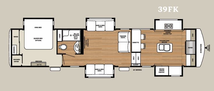 View 2019 Forest River RiverStone 39FK complete specs and manufacturer brochures