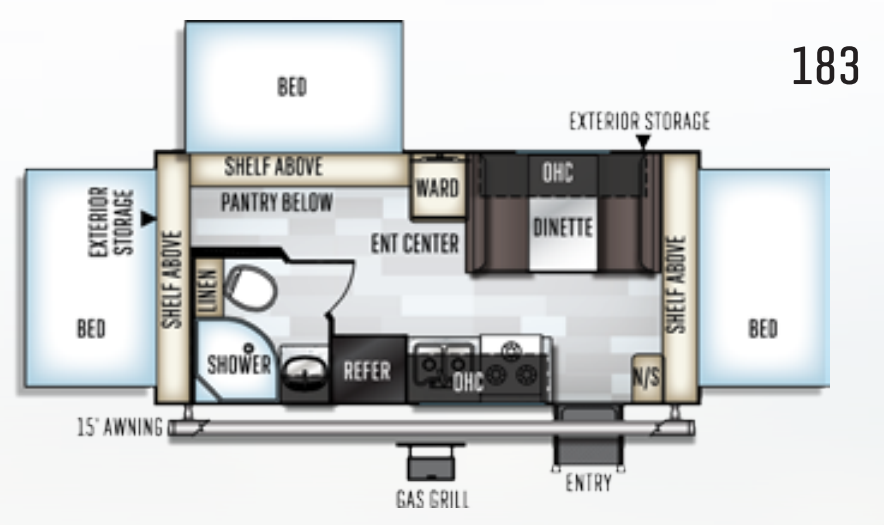 View 2019 Forest River Rockwood Roo 183 complete specs and manufacturer brochures