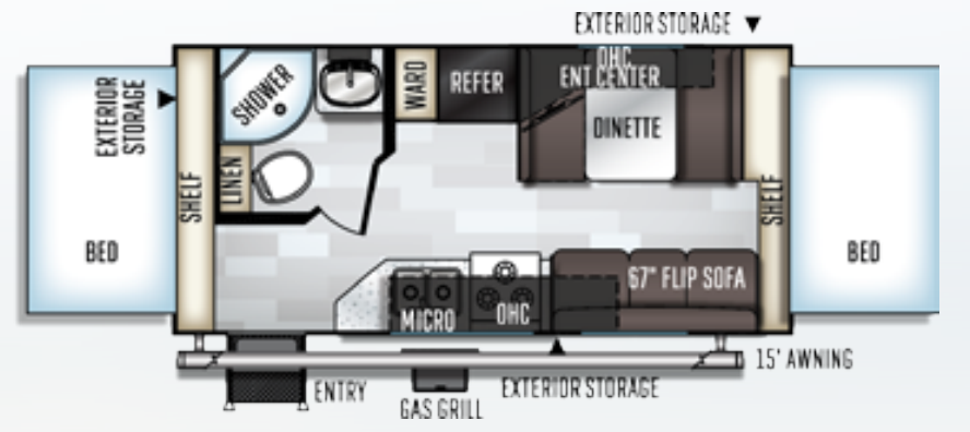 View 2019 Forest River Rockwood Roo 19 complete specs and manufacturer brochures