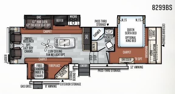View 2019 Forest River Rockwood Signature 8299BS complete specs and manufacturer brochures
