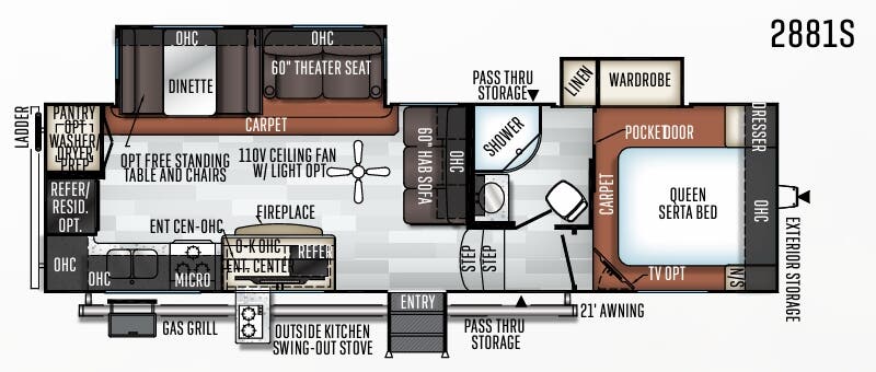 View 2019 Forest River Rockwood Ultra Lite 2881S complete specs and manufacturer brochures