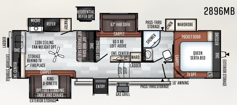 View 2019 Forest River Rockwood Ultra Lite 2896MB complete specs and manufacturer brochures