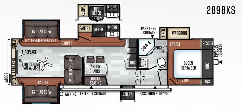View 2019 Forest River Rockwood Ultra Lite 2898KS complete specs and manufacturer brochures