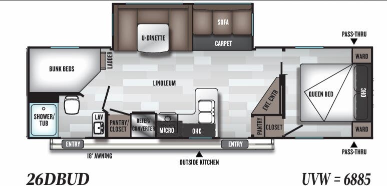 View 2019 Forest River Salem 26DBUD complete specs and manufacturer brochures