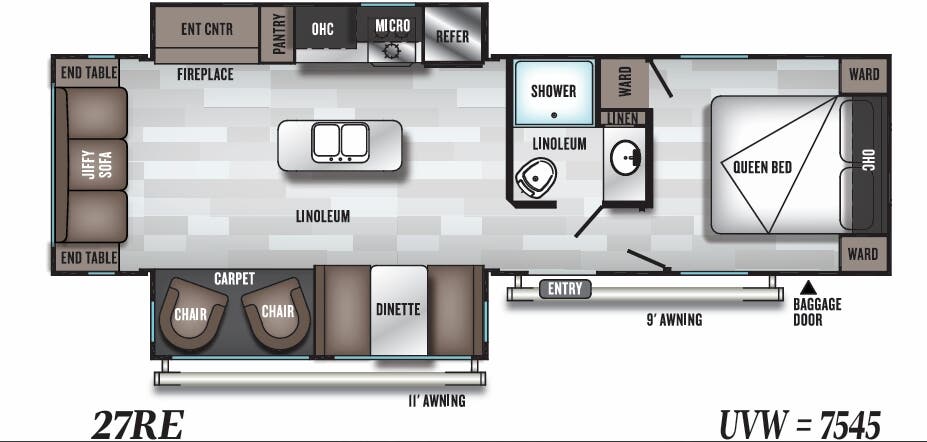 View 2019 Forest River Salem 27RE complete specs and manufacturer brochures