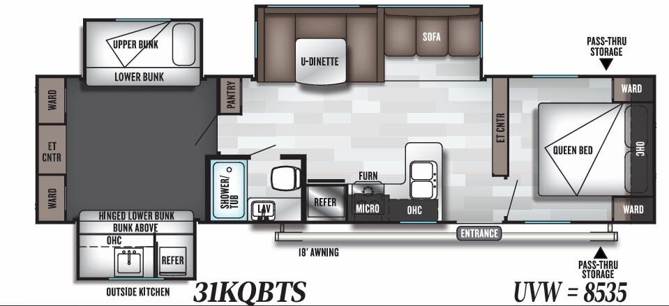 View 2019 Forest River Salem 31KQBTS complete specs and manufacturer brochures