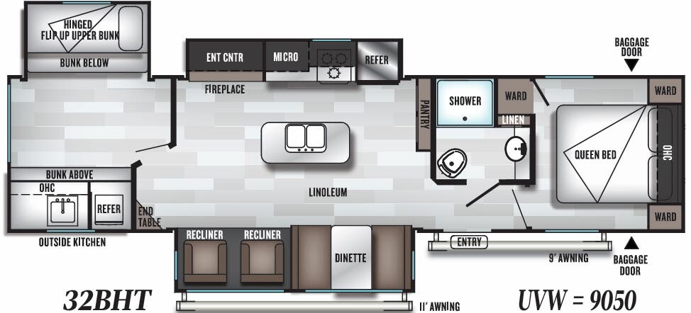 View 2019 Forest River Salem 32BHT complete specs and manufacturer brochures