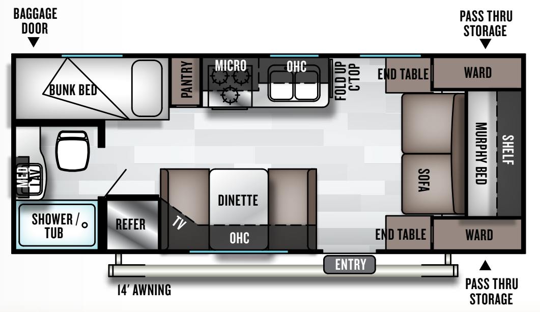View 2019 Forest River Salem Cruise Lite 201BHXL complete specs and manufacturer brochures