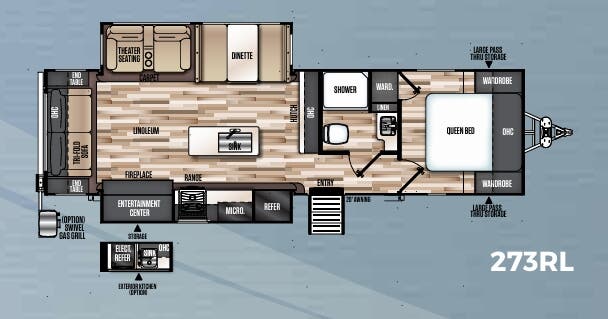 View 2019 Forest River Salem Hemisphere GLX 273RL complete specs and manufacturer brochures