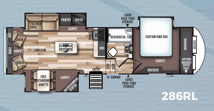 View 2019 Forest River Salem Hemisphere GLX 286RL complete specs and manufacturer brochures