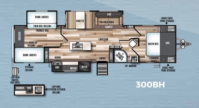 View 2019 Forest River Salem Hemisphere GLX 300BH complete specs and manufacturer brochures