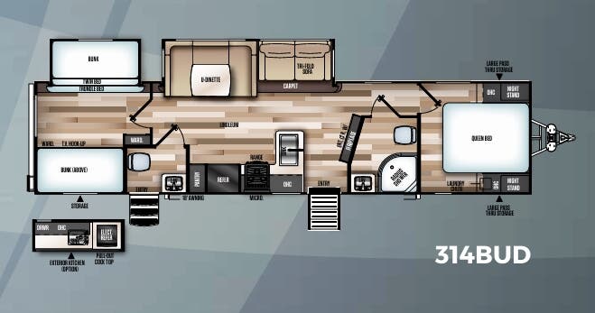 View 2019 Forest River Salem Hemisphere GLX 314BUD complete specs and manufacturer brochures