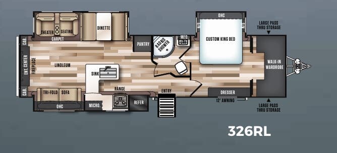 View 2019 Forest River Salem Hemisphere GLX 326RL complete specs and manufacturer brochures