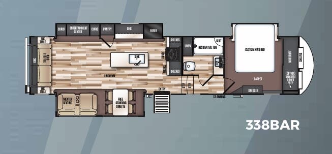 View 2019 Forest River Salem Hemisphere GLX 338BAR complete specs and manufacturer brochures