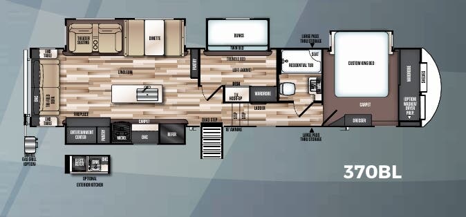 View 2019 Forest River Salem Hemisphere GLX 370BL complete specs and manufacturer brochures