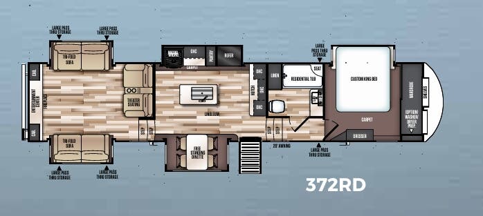 View 2019 Forest River Salem Hemisphere GLX 372RD complete specs and manufacturer brochures