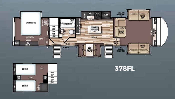 View 2019 Forest River Salem Hemisphere GLX 378FL complete specs and manufacturer brochures