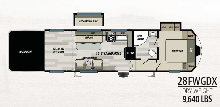 View 2019 Forest River Shockwave 28FWGDX complete specs and manufacturer brochures