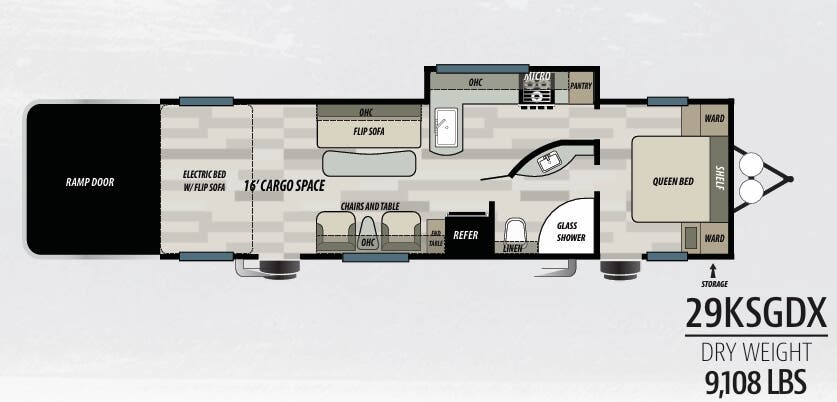 View 2019 Forest River Shockwave 29KSGDX complete specs and manufacturer brochures