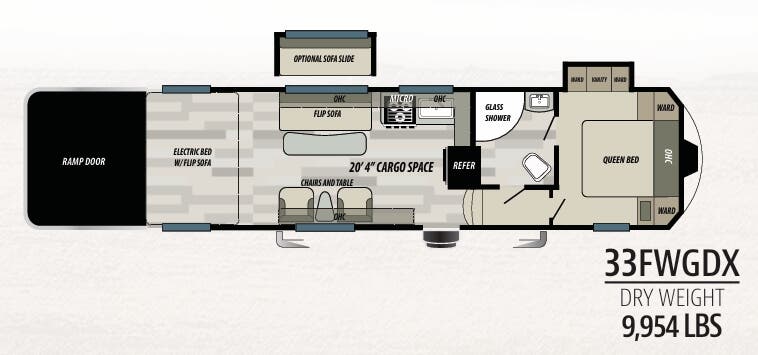 View 2019 Forest River Shockwave 33FWGDX complete specs and manufacturer brochures