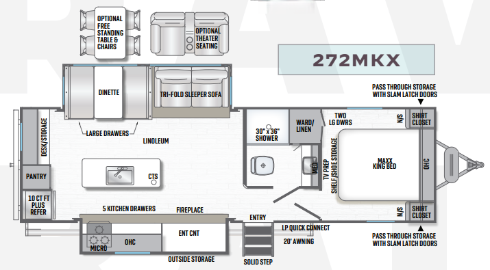 View 2019 Forest River Wildcat Maxx 272MKX complete specs and manufacturer brochures