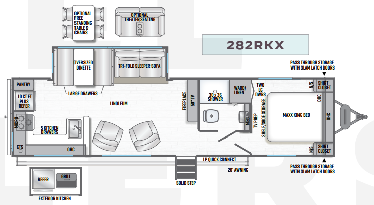 View 2019 Forest River Wildcat Maxx 282RKX complete specs and manufacturer brochures