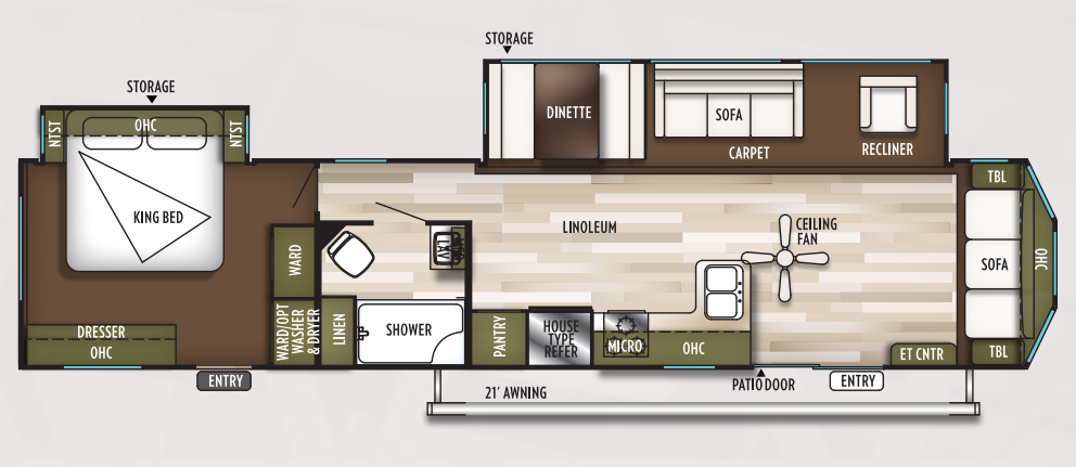 View 2019 Forest River Wildwood DLX 40FDEN complete specs and manufacturer brochures