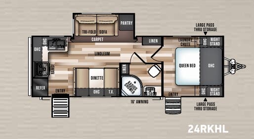 View 2019 Forest River Wildwood Heritage Glen Hyper-Lyte 24RKHL complete specs and manufacturer brochures