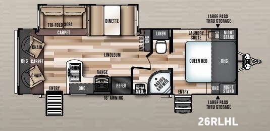 View 2019 Forest River Wildwood Heritage Glen Hyper-Lyte 26RLHL complete specs and manufacturer brochures