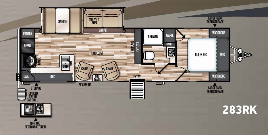 View 2019 Forest River Wildwood Heritage Glen LTZ 283RK complete specs and manufacturer brochures
