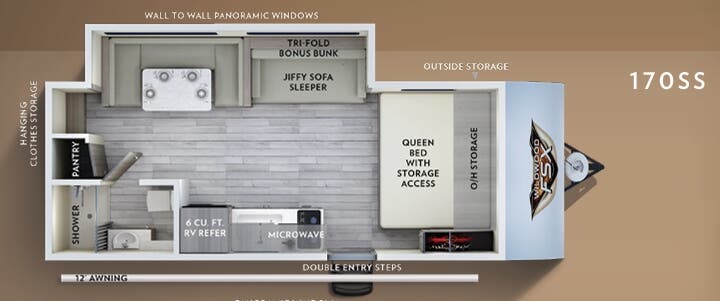 View 2019 Forest River Wildwood X-Lite FSX 170SS complete specs and manufacturer brochures