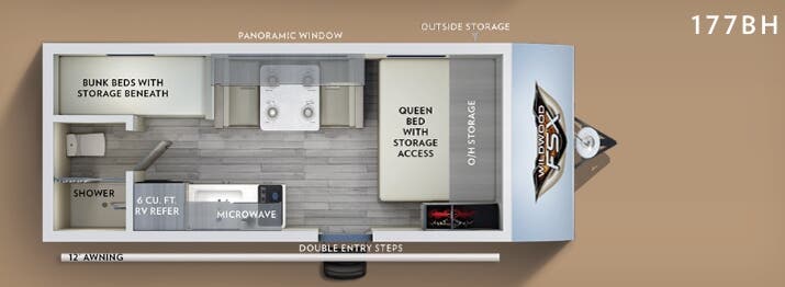 View 2019 Forest River Wildwood X-Lite FSX 177BH complete specs and manufacturer brochures