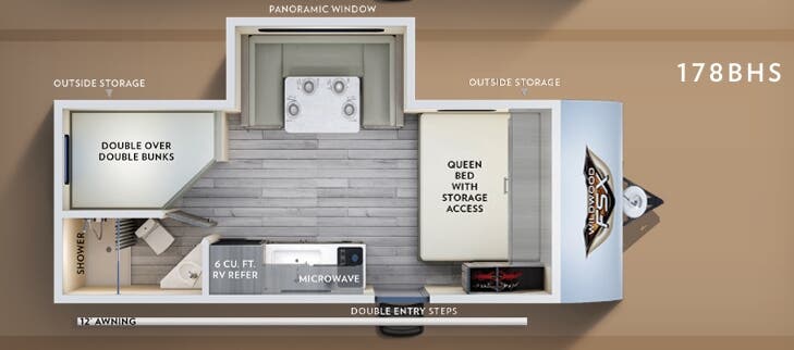 View 2019 Forest River Wildwood X-Lite FSX 178BHS complete specs and manufacturer brochures